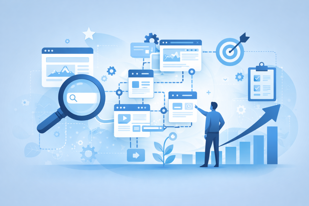 digital visibility system showing search authority and discoverability growth