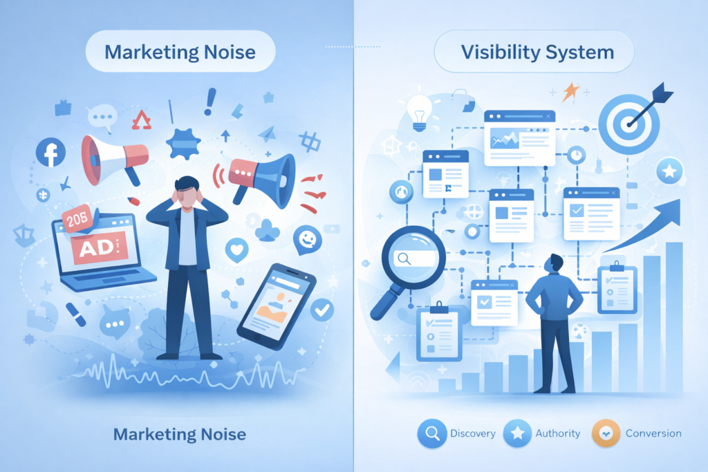 marketing alone cannot create digital visibility without system