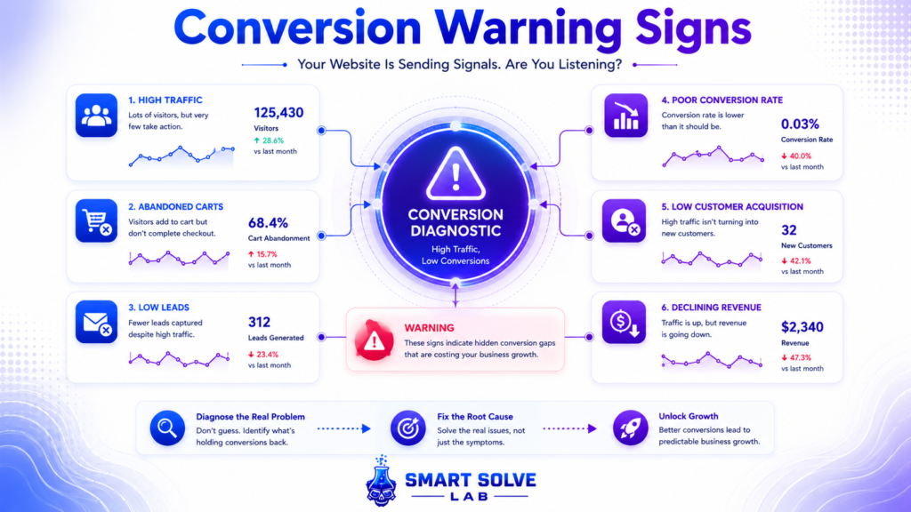 Conversion Warning Signs β What to Watch For Warning signs of conversion problems like low sales, low leads and poor performance.