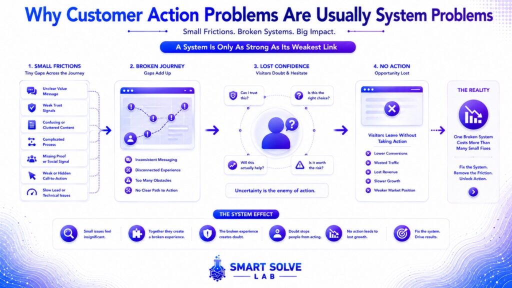 Customer Action Problems Are System Problems How connected system gaps create customer action problems