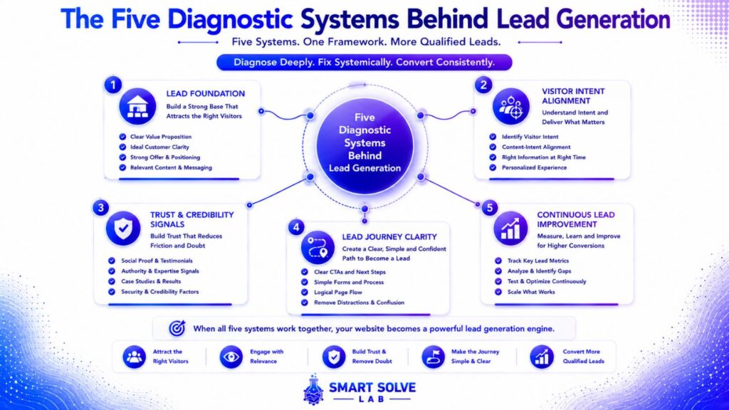 Five diagnostic systems influencing website lead generation