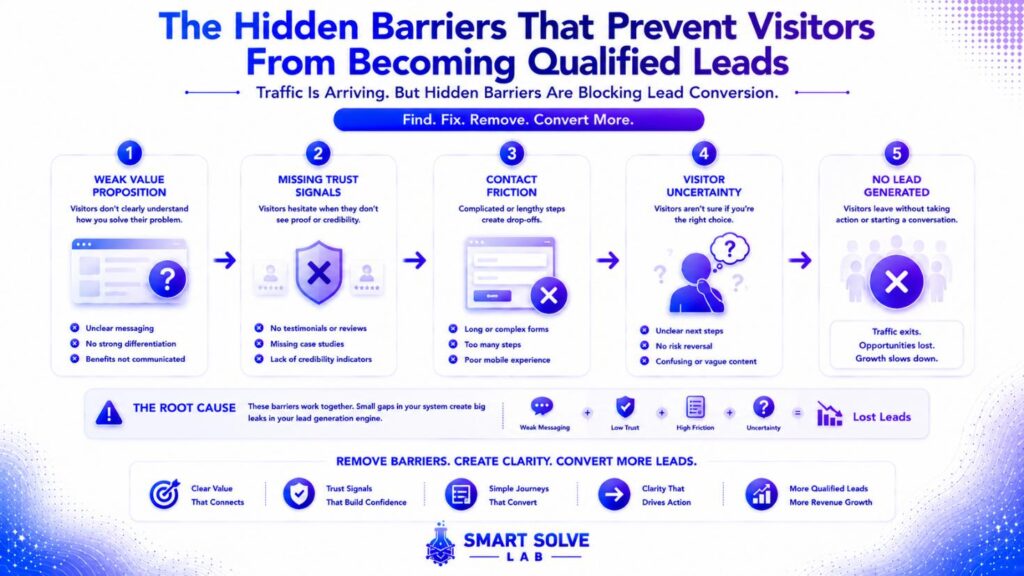 Hidden business barriers preventing website visitors from becoming leads