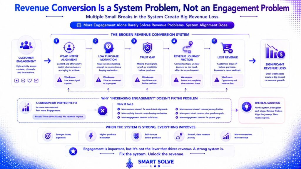 Connected system problems preventing customer engagement from generating revenue