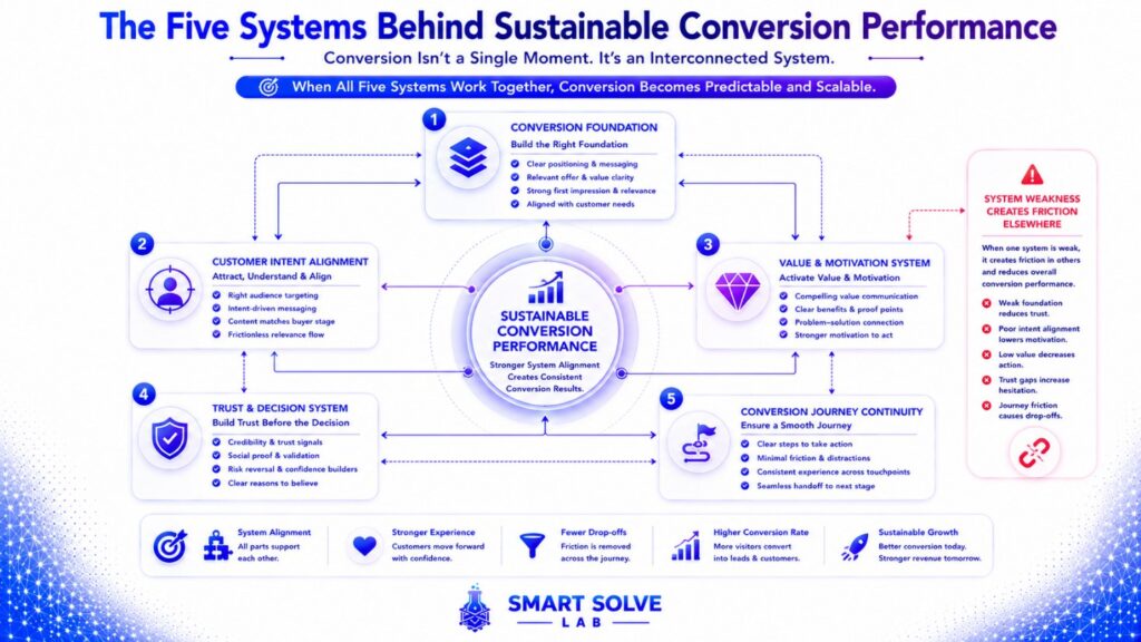 Five connected systems behind sustainable conversion performance