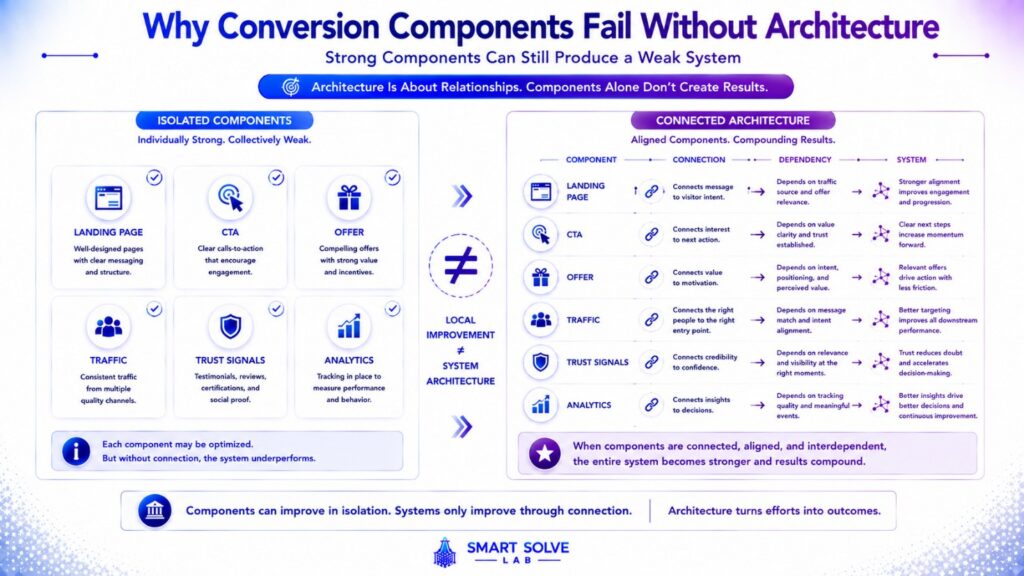 Conversion components failing without a connected architecture