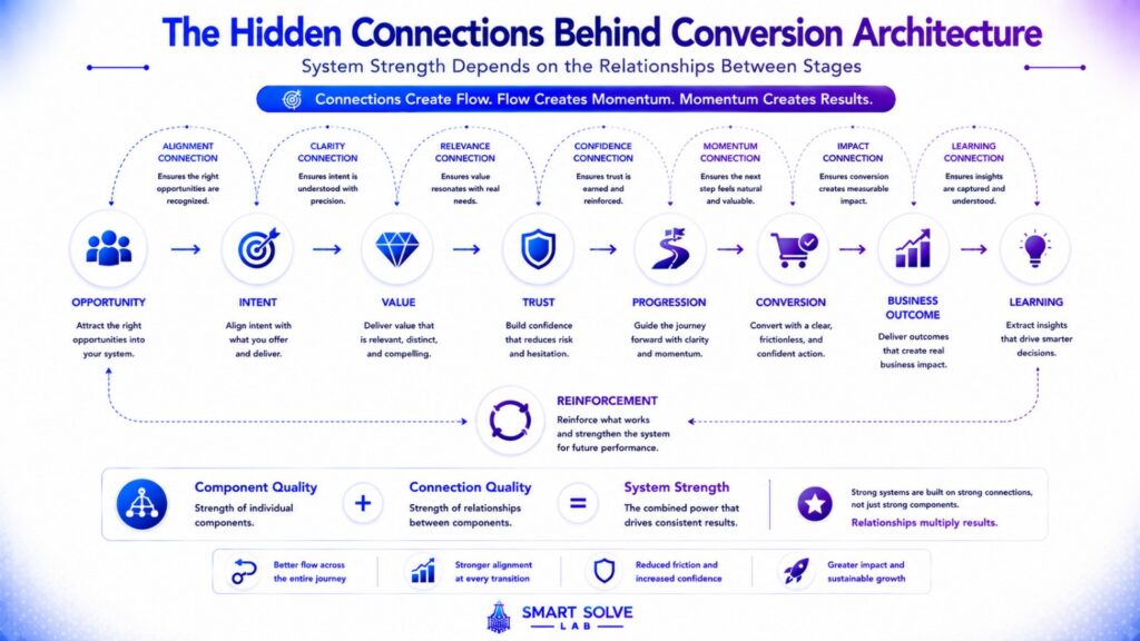 Hidden connections between conversion architecture stages