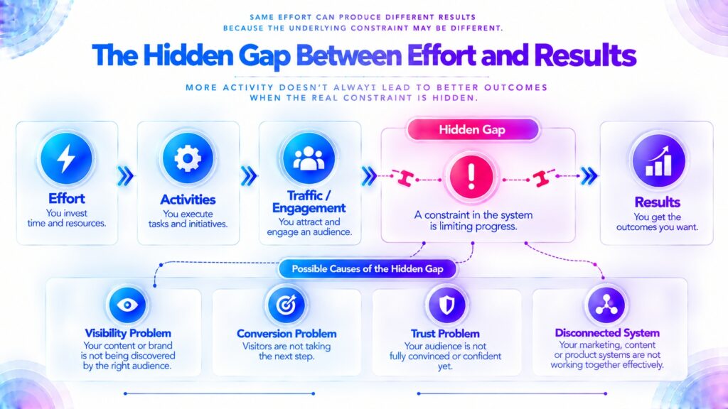 Digital growth system showing the hidden gap between effort and results