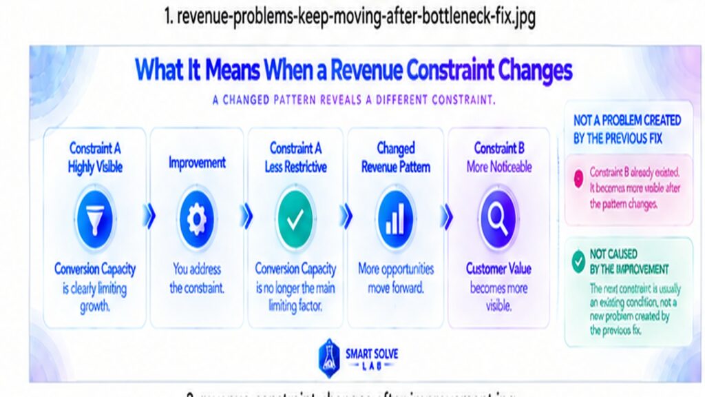 Revenue constraint becoming less restrictive while another condition becomes more noticeable