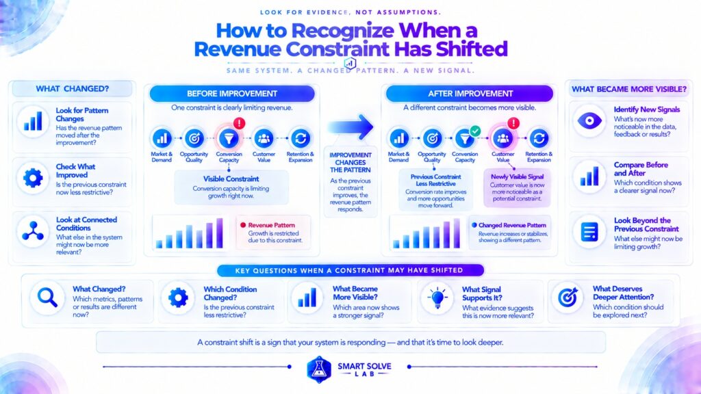 Diagnostic process for recognizing when a revenue constraint has shifted