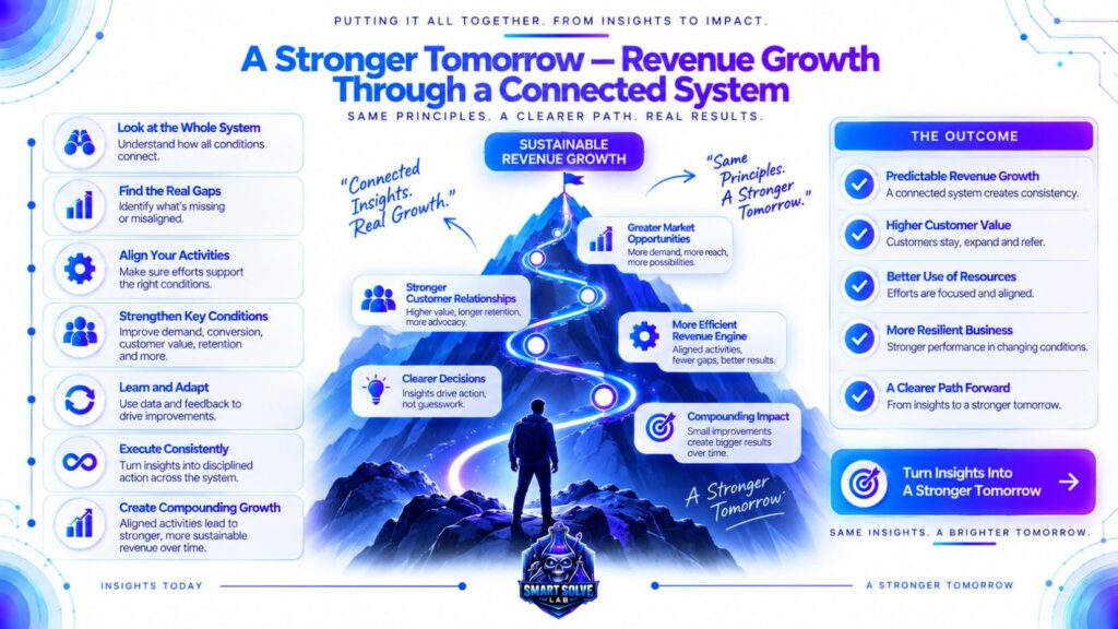 Revenue growth architecture connecting revenue problems, signals, conditions, dependencies, constraints, and system-level understanding