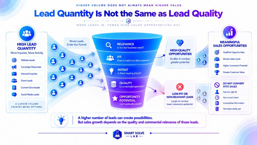 Lead quality and commercial relevance compared with increasing lead quantity