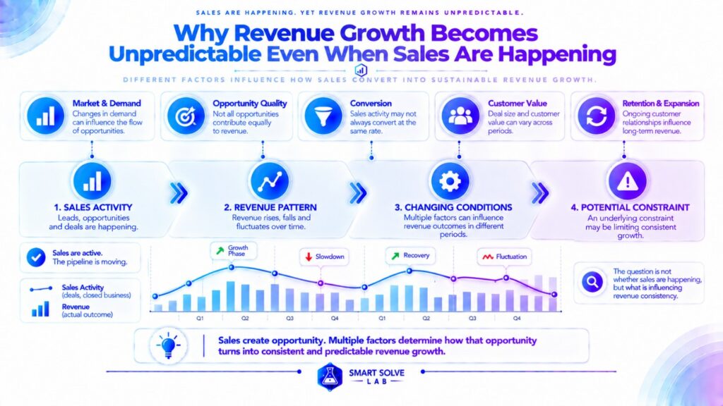 Revenue growth becoming unpredictable even when sales are happening