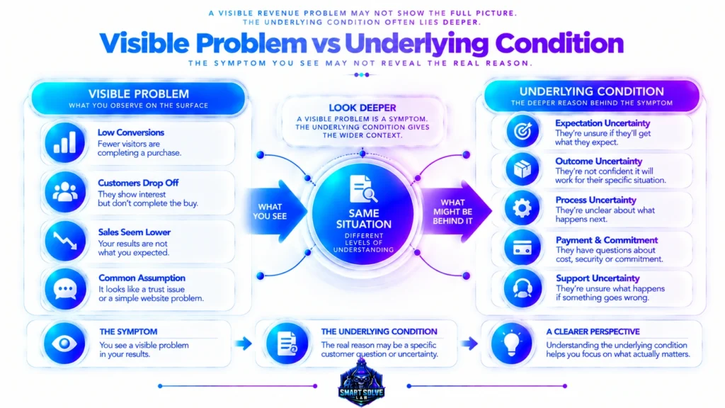 Five customer concerns about expectations, outcomes, support, payment, and commitment
