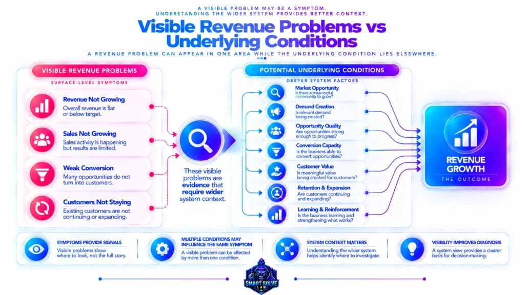 Visible revenue problem compared with underlying business condition